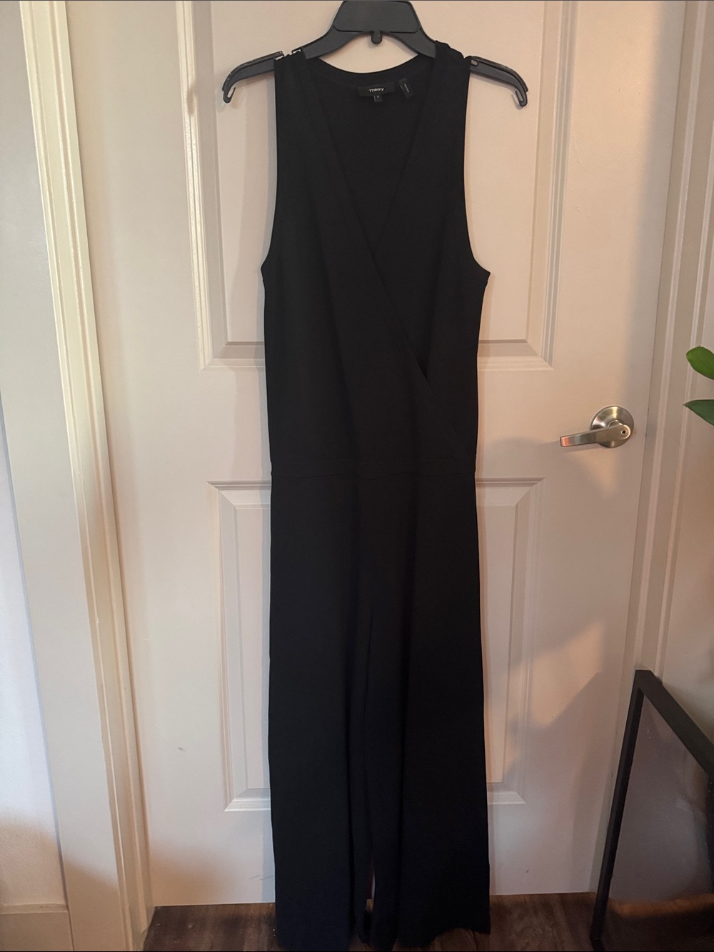 Theory Black Sleeveless jumpsuit with Wrap V-Neck
